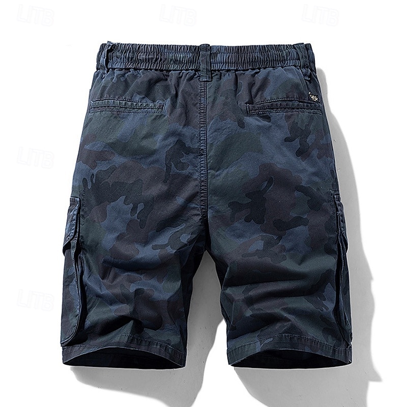 Herren Cargo-Shorts Shorts mit Camouflage-Muster Shorts Sommershorts Kordelzug Elastischer Bund Mehrere Taschen Tarnung Komfort tragbar Knielang Outdoor Sport Täglich Mode Lässig Blau Khaki 2025 - €31.99 –P10