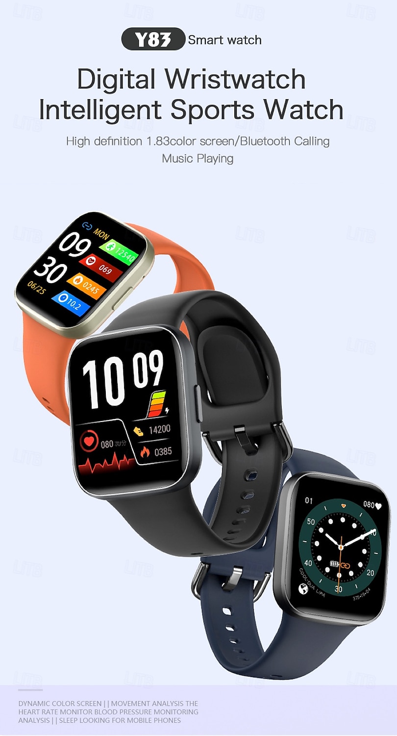696 Y83 ساعة ذكية 1.83 بوصة سمارت ووتش بلوتوث ECG + PPG عداد الخطى تذكرة بالاتصال متوافق مع Android iOS نسائي رجالي مكالمات بدون يد تذكرة بالرسالة IP 67 علبة ساعة 37 ملم 2025 - $38.99 –P1