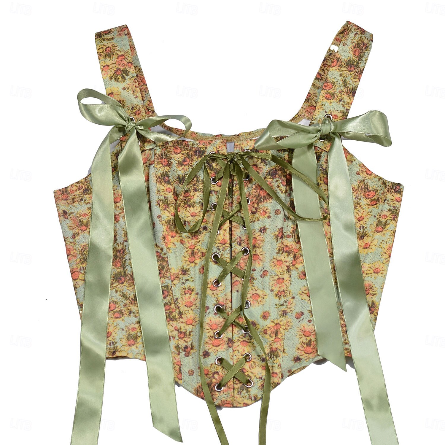 Retro Vintage Rococo Medieval Corset Vest Bustier Viking Celtic Knight Elven Lace up Floral Fancy Dress Women's Celtic Fantasy Halloween Carnival Performance Party LARP Adults' Corset 2025 - $37.99 –P1