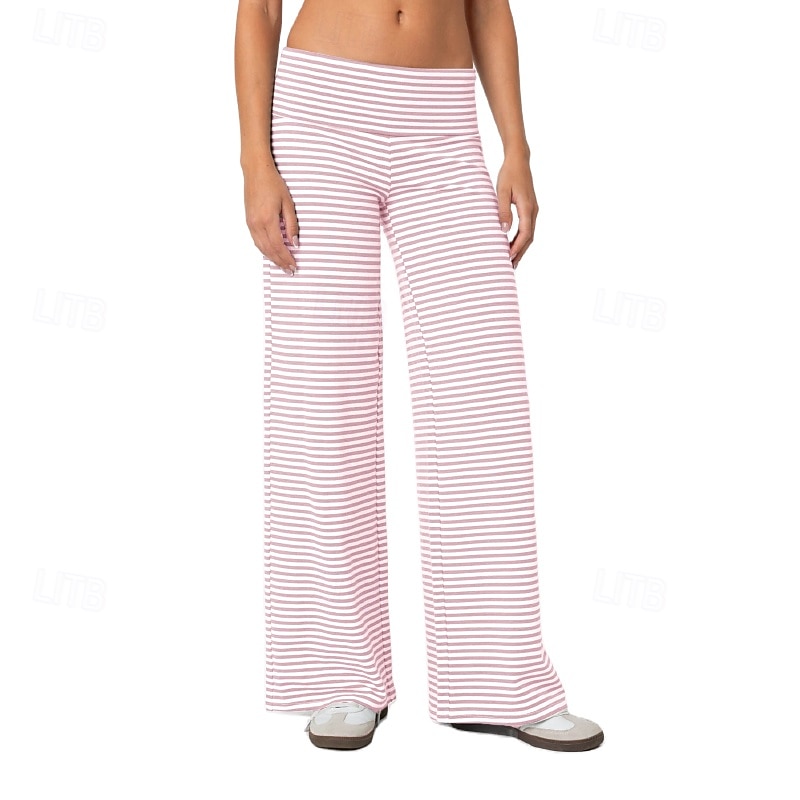 dámské kalhoty kalhoty streetwear ležérní celovečerní přírodní pruhovaný elastický pas outdoor pohodlný street víkend purpurová šedá černá růžová léto regular fit 2026 - $27.99 –P8