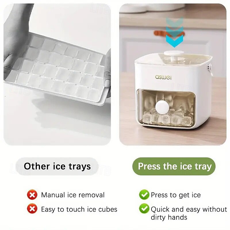 48 Compartment Easy Lid Ice Cube Dispenser - Large Capacity Double Tier Design Food Grade Plastic Freezer Storage Tray for Whiskey & Cocktails Essential Kitchen Gadgets 2025 - $27.99 –P9
