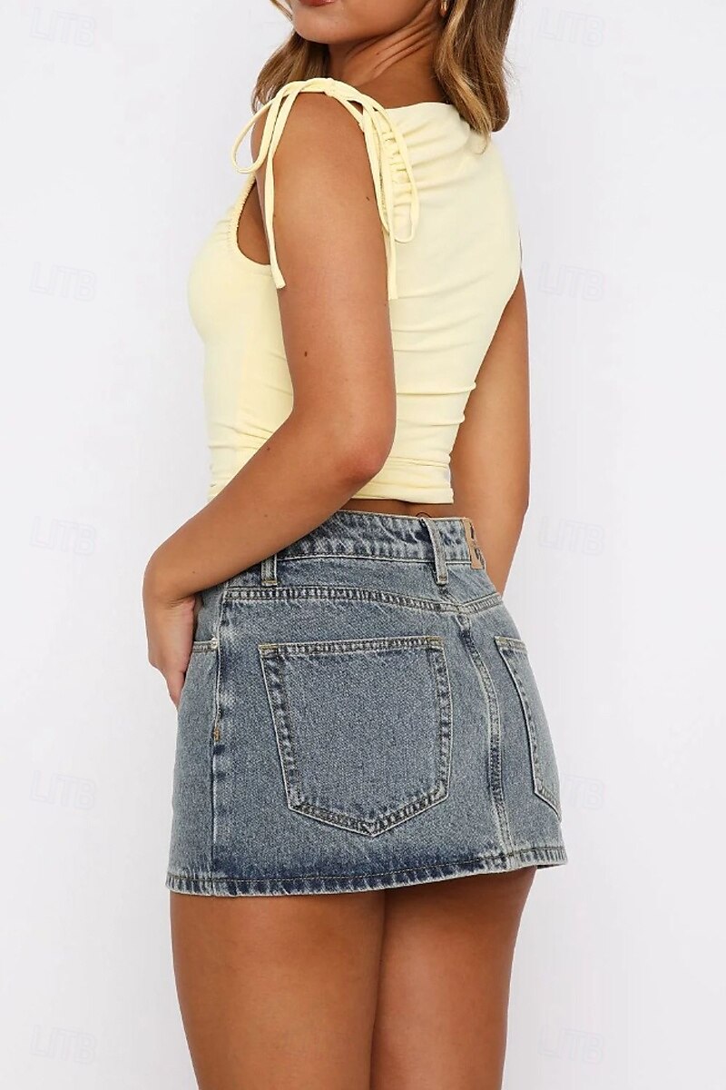 Dame Bluse عادي Fritid Ermeløs Crew-hals Vanlige topper Daglig Ferie Rynket Svart Hvit Gul Rød Brun Sommer 2025 - $16.99 –P7