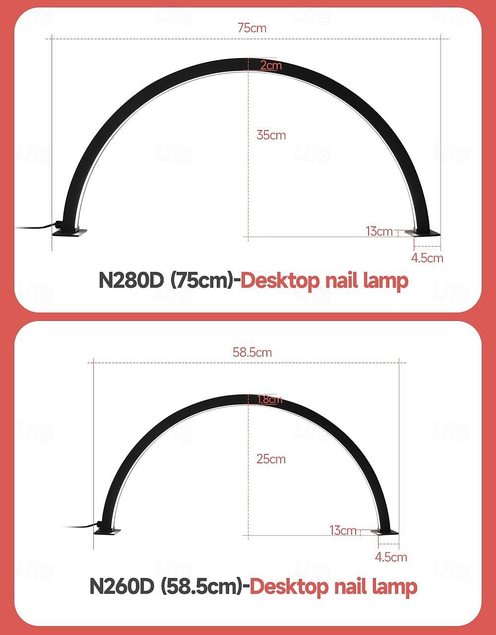 Half Moon light για γραφείο νυχιών, λάμπα νυχιών 21,5in/29,5in 39w με συρμάτινο χειριστήριο/τηλεχειριστήριο, 3 χρωματικές λειτουργίες nails tech φώτα, φωτεινά φωτιστικά, για φρύδια/μανικιούρ led φως 2025 - $149.99 –P6