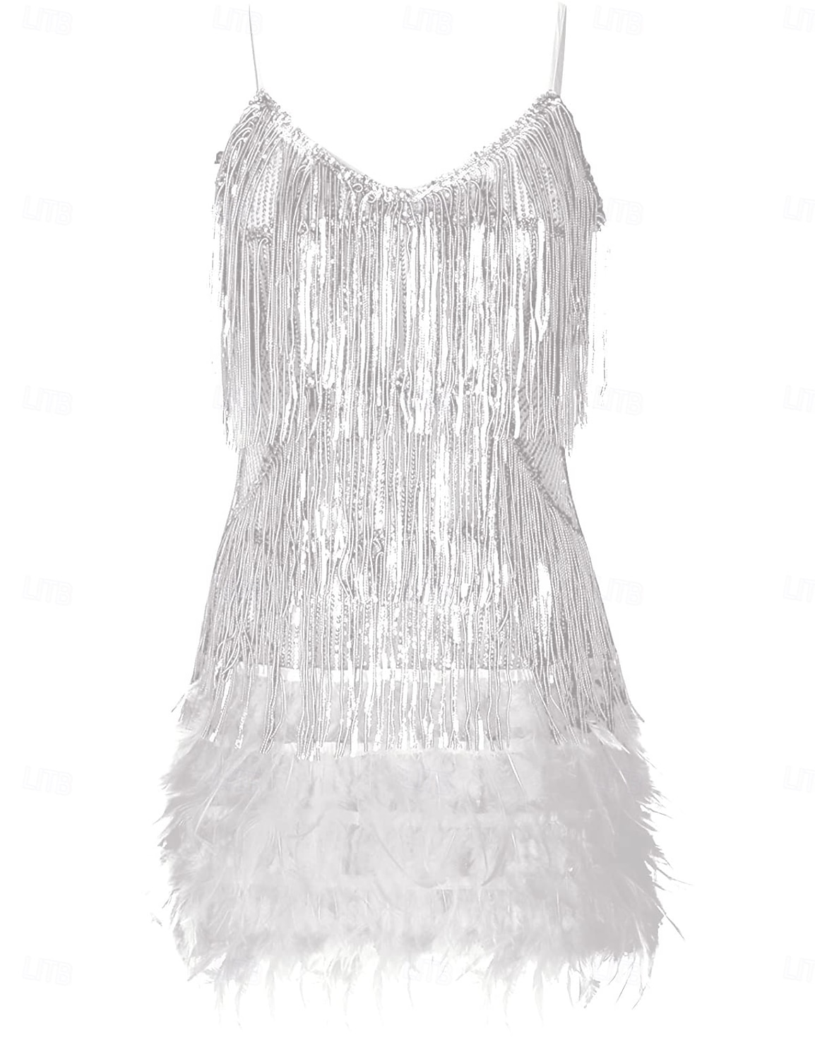 Glada 20-talet 1920-talet Flapper-klänning Klänningar Den store Gatsby Tofs Fjäder Tofs Fjädrar Maskeradkläder Dam Maskerad Bröllop Bröllopsgäst Fest / afton Vuxen Klänning Hemkomstklänningar 2025 - $49.99 –P10