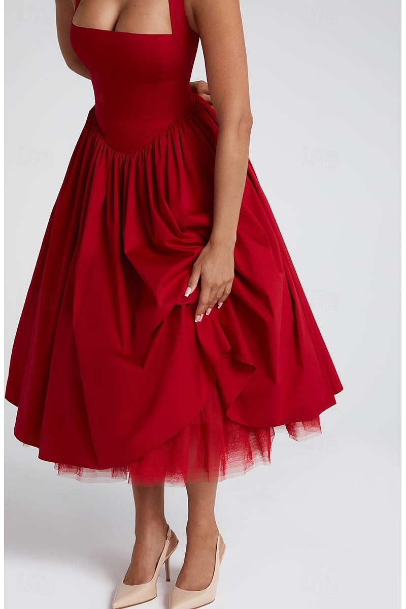 Pentru femei Rochii Midi Rochie albă Rochie de absolvire Modă Modern Zi de Naștere Concediu Absolvire Fit regulat Simplu Fără manșon Gâtul halter Negru Alb Roșu-aprins Vară 2025 - $32.99 –P19