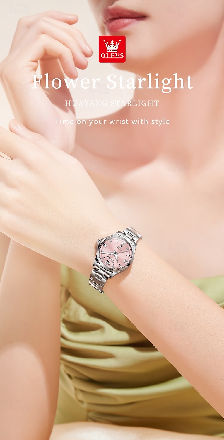 OLEVS 3668 New Women's Quartz Wristwatch Silver Solid Steel Strap Waterpoof Luminous Watch Mother's Day Gift for Woman Simple Fashion Ladies Watch 2026 - $35.99 –P1