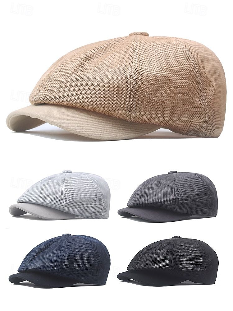 Atmungsaktive Newsboy-Mütze aus Mesh für Herren – leichte Schiebermütze im Vintage-Stil für den Sommer, stylischer Gatsby-Efeuhut für die Freizeit und Outdoor 2025 - $14.99 –P2