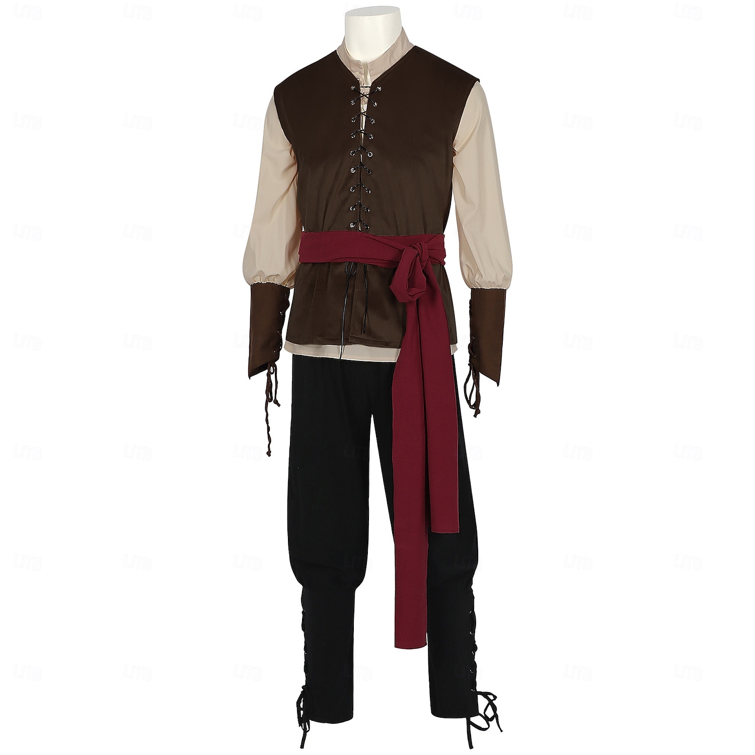 Retro Středověké Renesanční Cosplay kostým Úbory Semišová vesta Pirát Rytíř Šňůrky Maškarní kostým Pánské Pirát předvečer Všech svatých Karneval Plesová maškaráda Karneval LARP Ren Faire Dospělé 2025 - $80.99 –P16