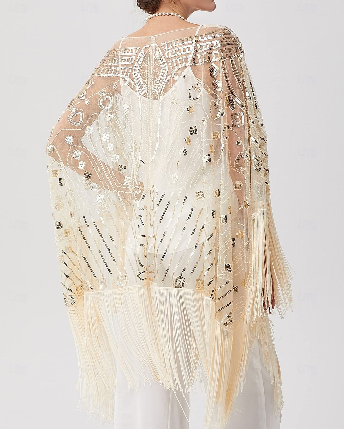 Retró Ordító 20-as évek 1920-as évek sál Wrap Kendők A nagy Gatsby Flapper lány Flitter Rojt Női Farsang Esküvő Estély Álarcos mulatság Felnőttek Kendő 2025 - $30.99 –P9