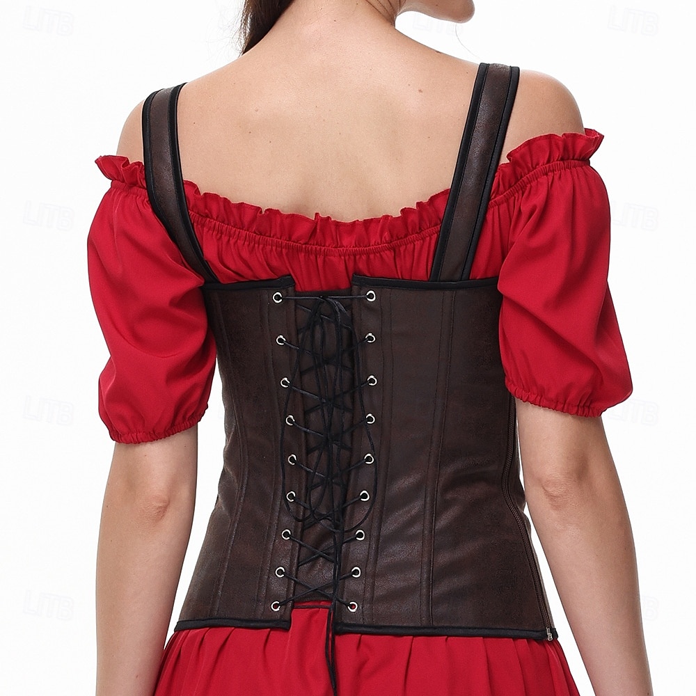 Retró Középkori Reneszánsz Fűző Prsluk Bustier Női Kelta Fantasy Mindszentek napja Farsang Álarcos mulatság Parti Alkalmi / Napi LARP Felnőttek Fűző 2025 - $37.99 –P2