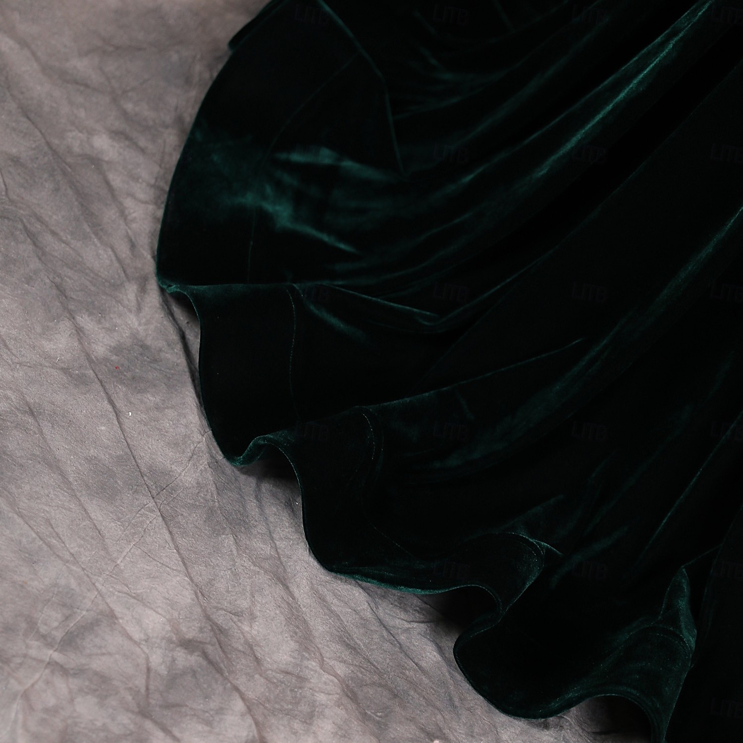 Meerjungfrau  Trompeten-Abendkleid Elegantes Kleid Formelles Prom-Kleid mit Schleppe Langarm Rundhalsausschnitt Samt mit Applikationen 2025 - $179.99 –P3