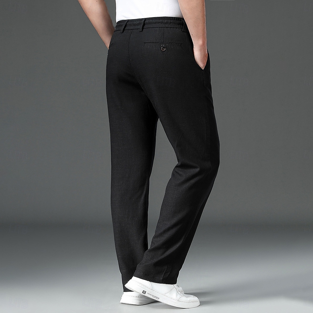 Herr Atletiska byxor Aktiva byxor Långbyxor Snörning Elastisk dragsko i midjan Ensfärgat Bärbar Fullängd Formell Bröllop Utomhus Elegant Semester Ljus kaki Svart Microelastisk 2025 - $46.99 –P6