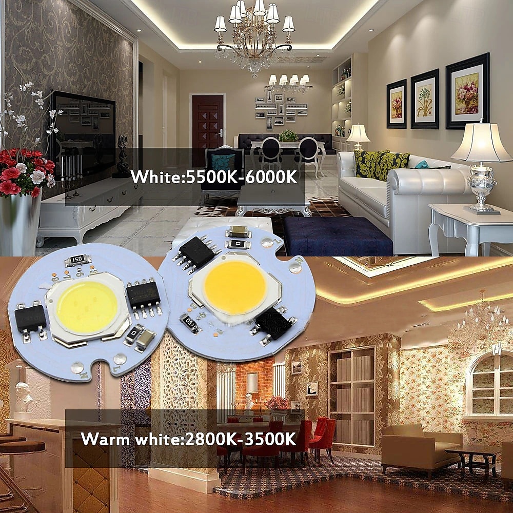 10 Pcs COB LED Light Chip Beads 3W 5W 7W 10W 220V LED Lamp Bulb Chips Light Smart IC Driver Fit For DIY LED Spotlight Floodlight 2025 - $16.49 –P1