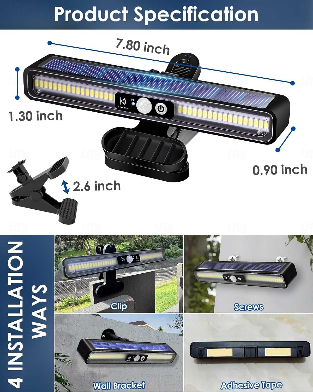 LED Street Lights Clip On Solar Motion Lights Outdoor Waterproof Solar Fence Lights Outdoor with 3 Lighting Modes 36 LED Portable Security Light for Fence Gutter Backyard Garage Camping (2Pcs 1PC) 2025 - $23.99 –P6