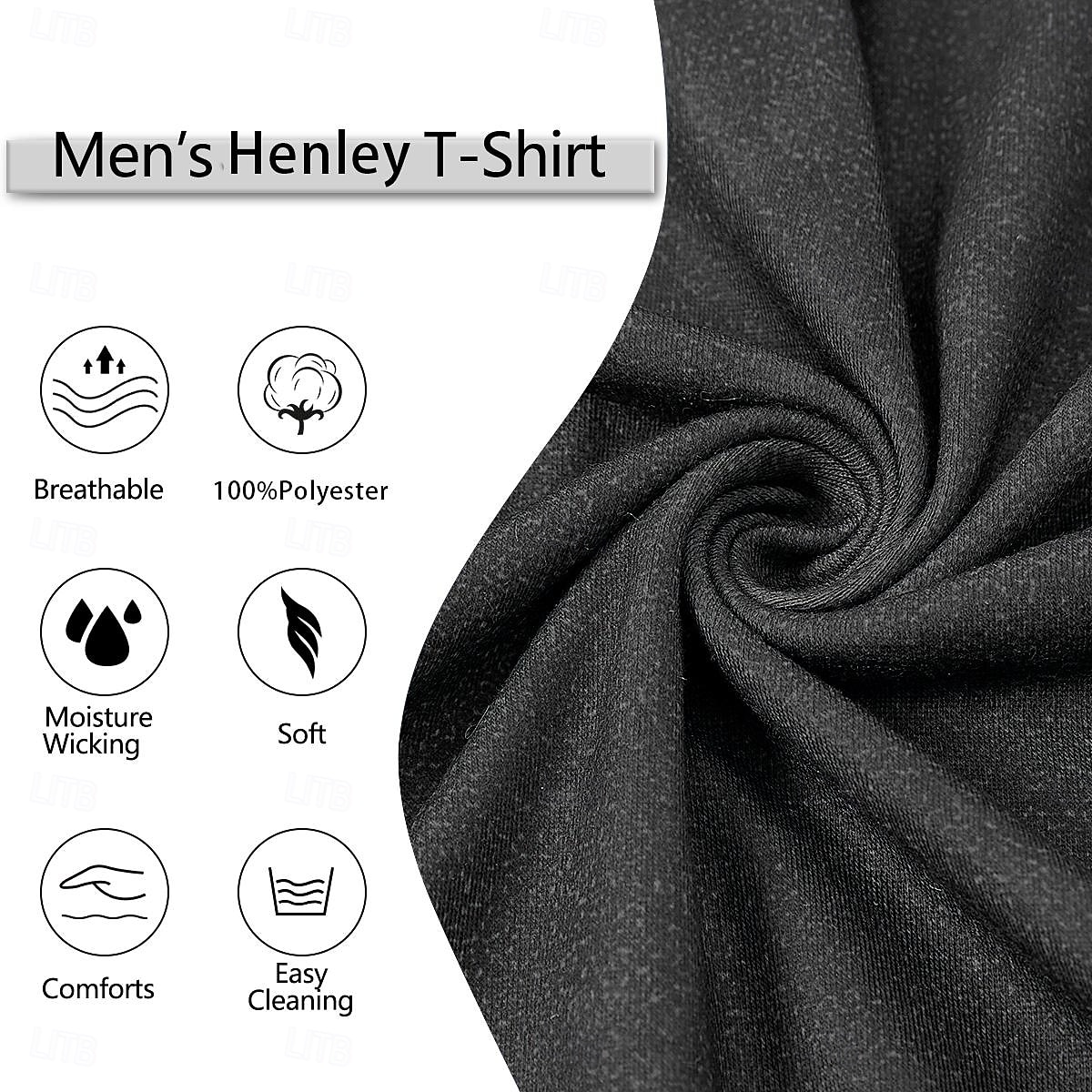 Pánské Retro Tričko Henley Tričko Tričko Dlouhý rukáv Retro Na běžné nošení Ležérní Jaro Podzim Celý rok Fialová Světle šedá Vodní modrá Hnědá Trávová zelená Henley Tričko Henley 2025 - $21.99 –P4