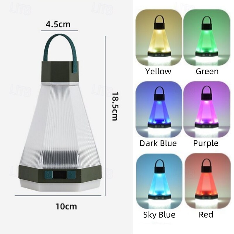 LED Outdoor Lights Camping Lanterns with 6 Light Modes Type-C Waterproof Hand Lamp for Camping Hiking Power Outages 1PC (Black/Green) 2025 - $32.99 –P2