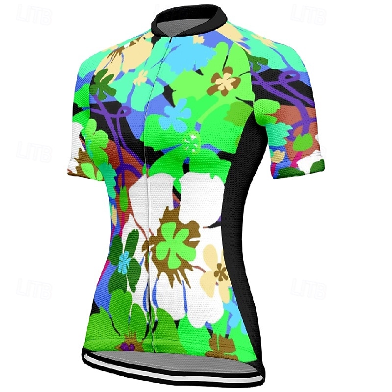 Damskie Koszulka rowerowa Kwiat Krótki rękaw Rower Tee Tshirt Dżersej z 3 tylnymi kieszeniami Kolarstwo górskie Szybkie wysychanie Anatomiczny kształt Odprowadzające wilgoć Oddychający Sport 2026 - $23.99 –P6