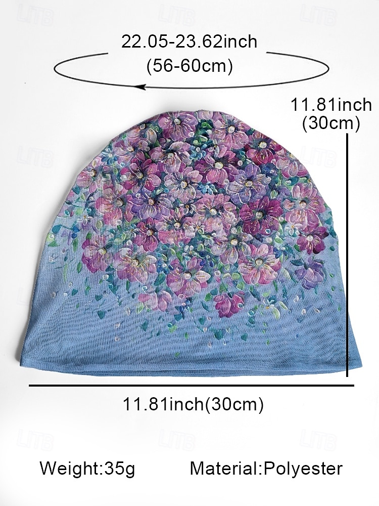 Lightweight Breathable Beanie Hat for Women – Floral Print Slouchy Cap, Soft Elastic Headwear, Can Be Used as a Neck Gaiter for Casual, Outdoor and Chemo Wear 2025 - $11.99 –P7