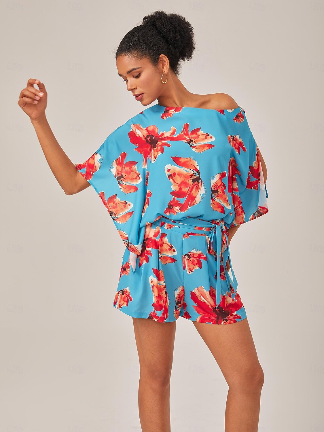 camicia a maniche corte in raso del 2025 a $10.59 –P4