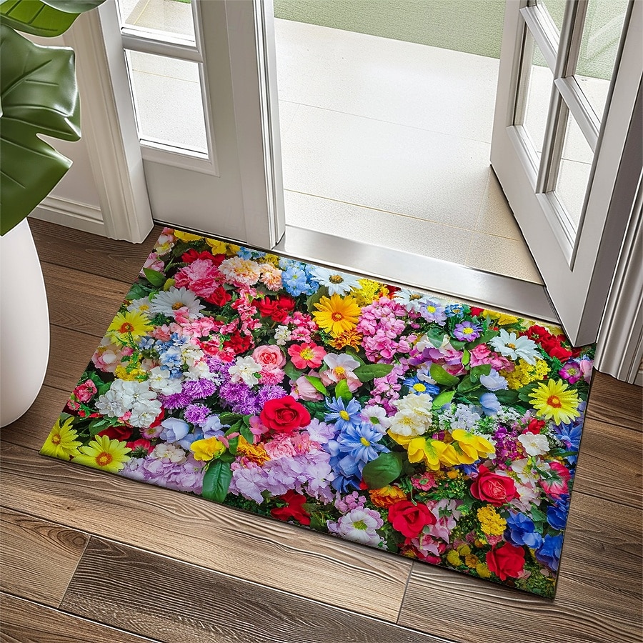 Tapis de bienvenue floral tapis de cuisine tapis de sol tapis antidérapant tapis à zone résistant à l'huile tapis intérieur extérieur décoration de chambre tapis de salle de bain tapis d'entrée de 2026 ? $14.49 –P3