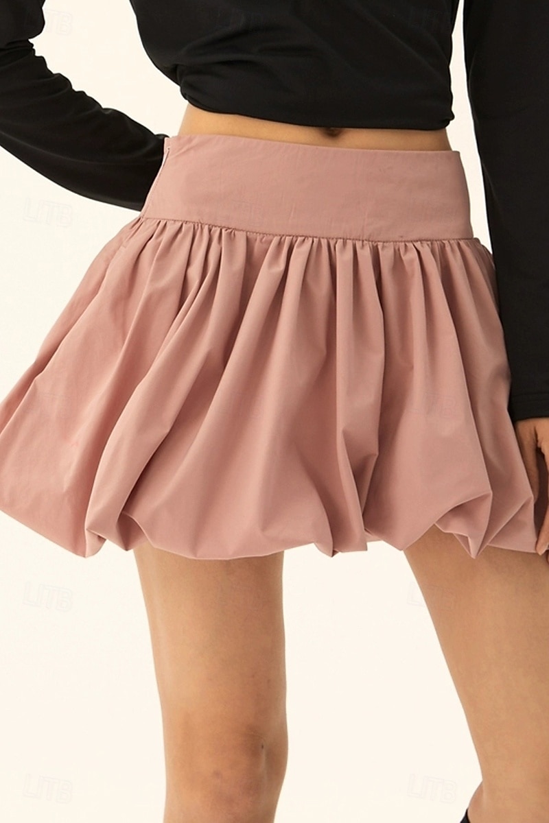 Dámské Sukně Minisukně Módní Mini Střední vzestup Sukně Bez vzoru Nabírané šaty Lehce elastické Dovolená ulice Černá Růžová Velbloudí Šedá Léto Polyester 2025 - $21.99 –P1