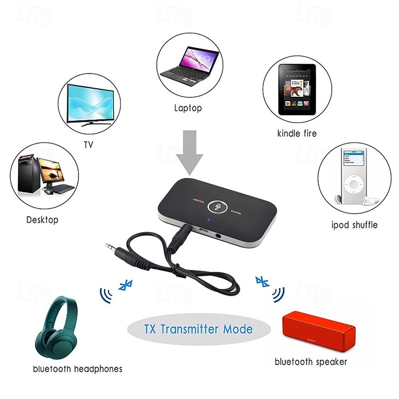 B6 Bluetooth 5.0 Transmitter Receiver 2 in 1 Adapter, Wireless Audio Adapter AUX 3.5mm Jack RCA Stereo Music for Car Headphone Speaker TV PC 2025 - $15.99 –P8