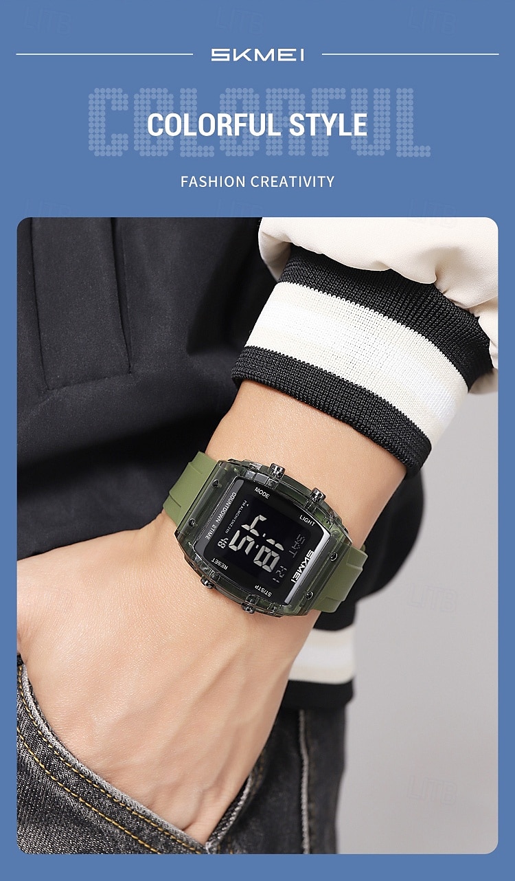 SKMEI 2409 Waterproof Electronic Watch Luxury Outdoor Countdown Stopwatch Digital Wristwatch For Man Women Calendar Led Light Silicone Watch 2025 - $31.99 –P4