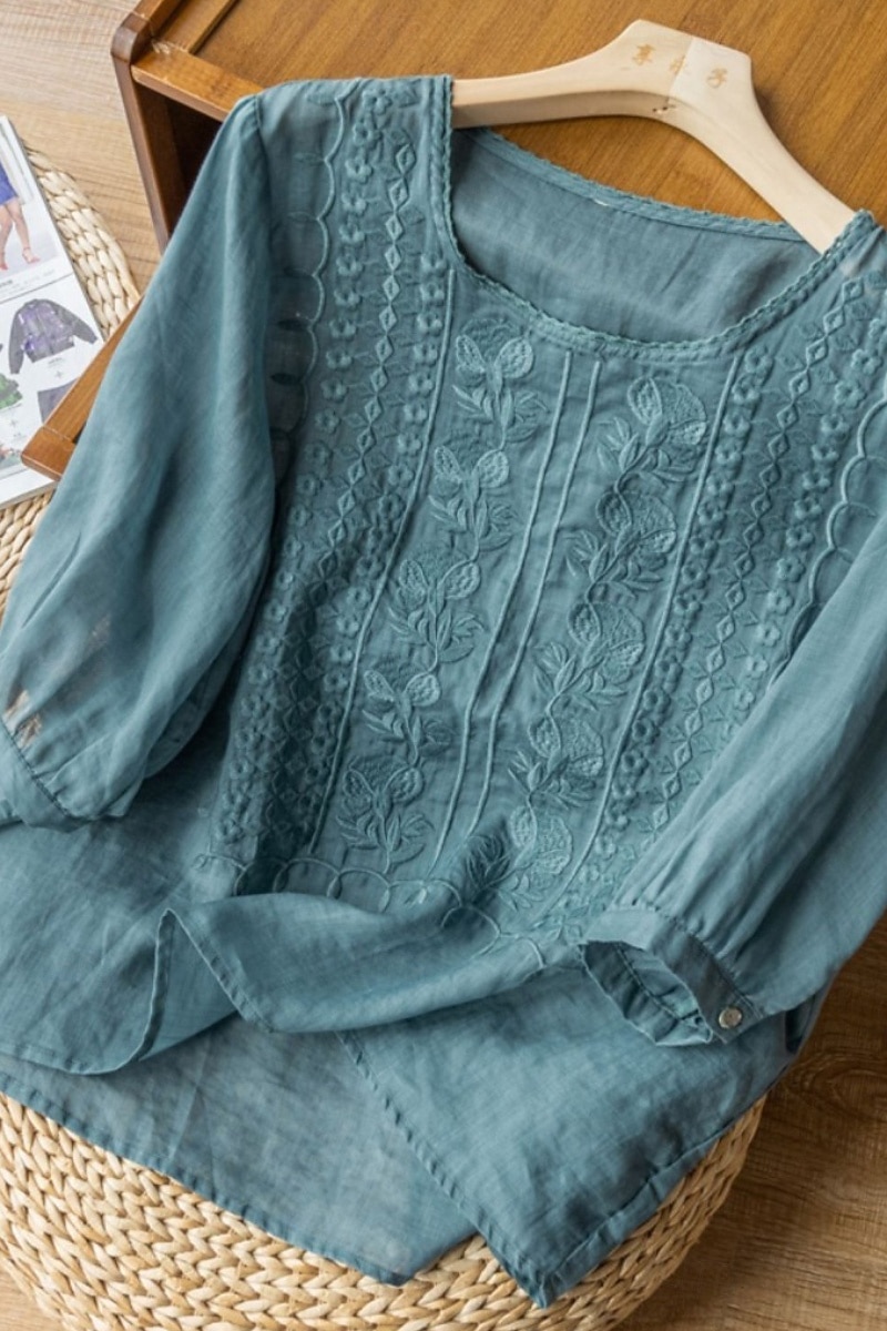 Damen Hemd Bluse Kunstbaumwollleinen Netz Einfach Modern Halbarm Rundhalsausschnitt Normale Oberteile Täglich Ferien Ausgehen Blau Weiß Gelb Purpur Khaki Sommer 2026 - $8.49 –P16