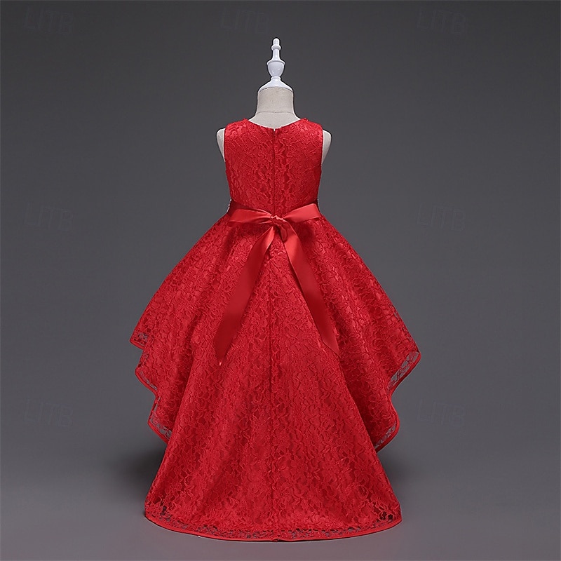 Дети Девочки Платье для вечеринки Сплошной цвет Без рукавов Выступление День рождения Красивый Милая Полиэстер Ассиметричное Платье для вечеринки Платье в стиле 50-х годов Платье A-силуэта Лето 4 2025 - $37.99 –P5