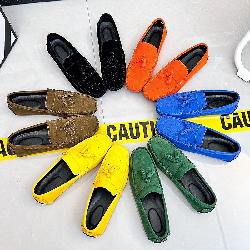 Grüne Wildleder-Loafer für Herren – lässige Schlupf-Mokassins mit rutschfester Sohle zum Autofahren & für den Alltag 2025 - $34.99 –P1