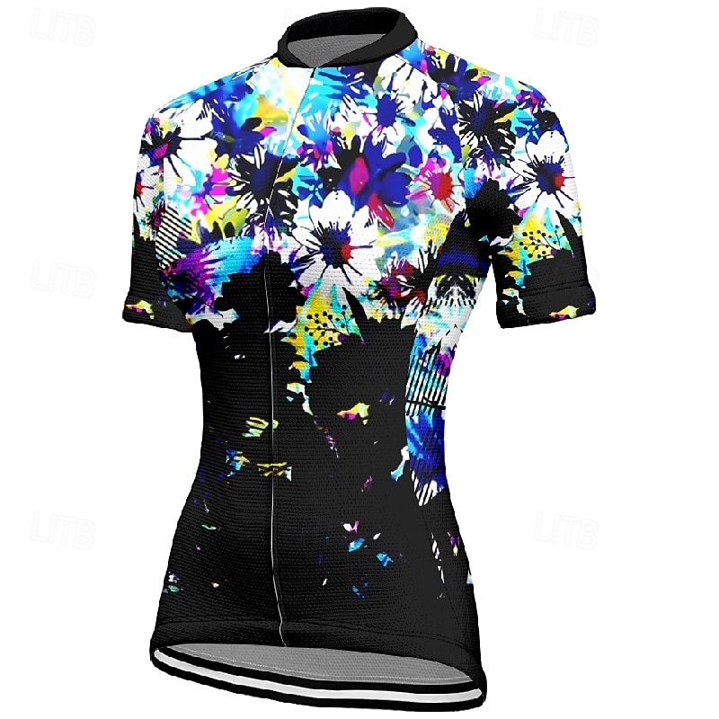 Damskie Koszulka rowerowa Kwiat Krótki rękaw Rower Tee Tshirt Dżersej z 3 tylnymi kieszeniami Kolarstwo górskie Szybkie wysychanie Anatomiczny kształt Odprowadzające wilgoć Oddychający Sport 2026 - $23.99 –P2