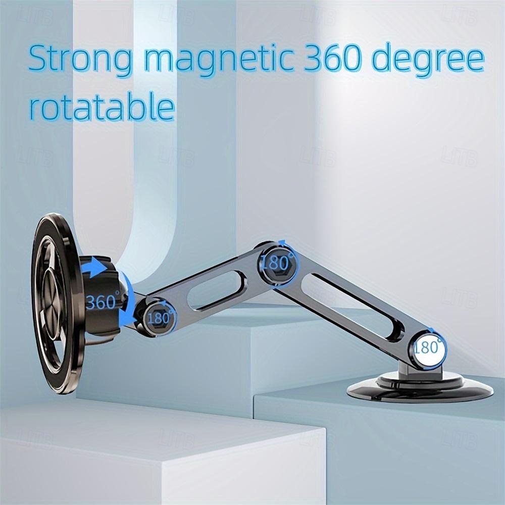 Aluminum Alloy Magnetic Car Mobile Phone Holder Universal Anti-shake Telescopic Folding Mobile Phone Holder Nano Strong Adhesive 360 Rotatable Adjustable Navigation Holder 2025 - $24.99 –P5