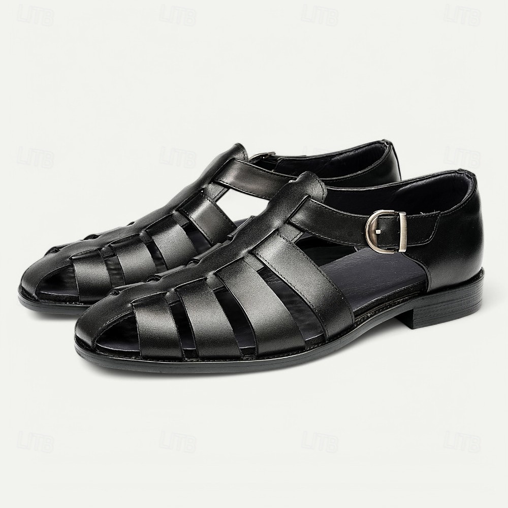 Men's Classic Brown Leather Fisherman Sandals - Versatile Summer Footwear for Casual Outings 2025 - $94.99 –P1