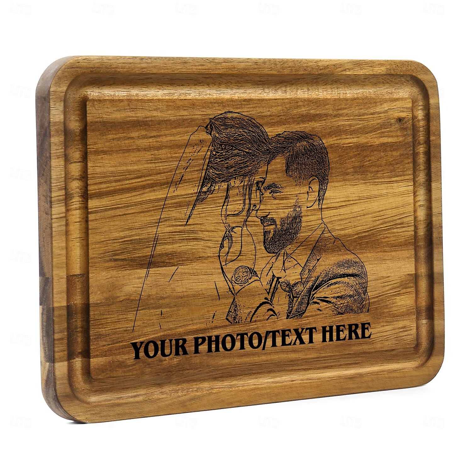 Personalized Acacia Wood Cutting Board Custom Best Gift for Mom - Photo and Text Engraving, Unique Design for Home Use or Gift, Perfect for Mother's Day, Father's Day 2025 - $38.99 –P8