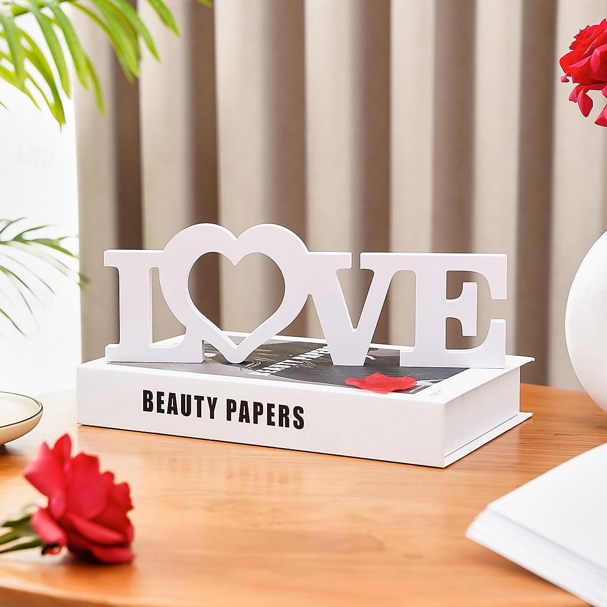 Белая буква «любовь» для украшения стола, отдельно стоящая вывеска из ПВХ, романтическое украшение на день святого Валентина, свадьбу, годовщину, теплое украшение для рабочего стола в помещении для 2026 - $9.99 –P1