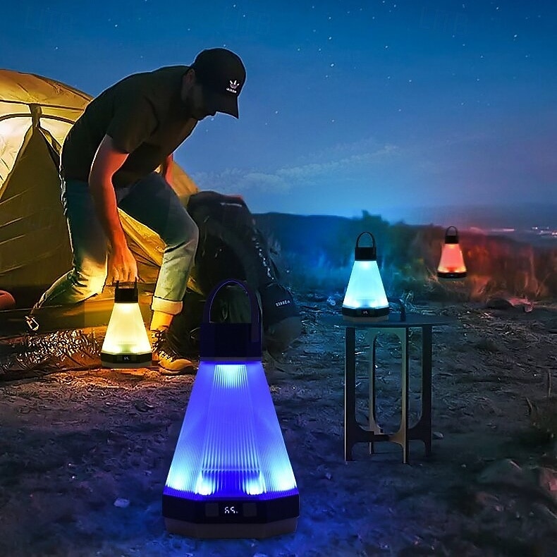 Luzes LED externas lanternas de acampamento com 6 modos de luz tipo C lâmpada de mão à prova d'água para acampamento caminhadas quedas de energia 1 unidade (preto/verde) de 2025 por $32.99 –P3