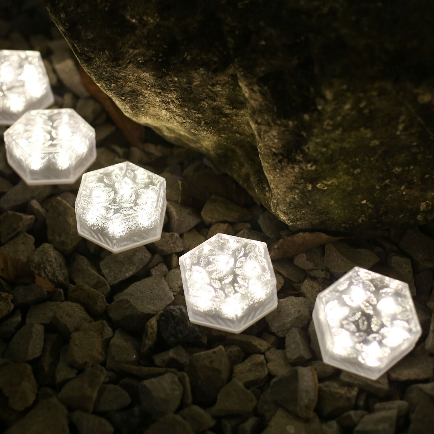 lampy solarne zewnętrzne lampy w kształcie kostek lodu wodoodporne lampy zewnętrzne, oświetlenie ścieżek, utrzymują oświetlenie ogrodu, krajobrazu, ścieżki, podwórka, patio przez 10 godzin 2025 - $9.99 –P9