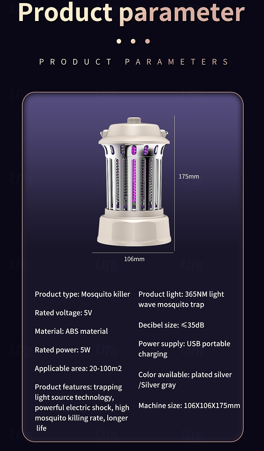 tweekleurige camping elektrische muggenlamp draagbare sfeerlamp 1200 mAh 2025 - $15.99 –P4