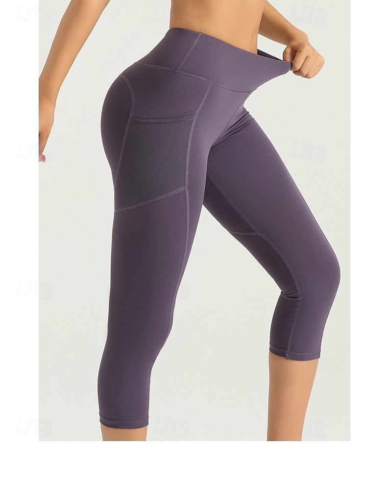 Women's Gym Shorts Yoga Shorts Workout Shorts Side Pockets Butt Lift Tummy Control High Waist Pilates Gym Workout Workout Capri Leggings Solid Color Dark Pink Black Pink Spandex Sports Activewear 2026 - $25.99 –P10