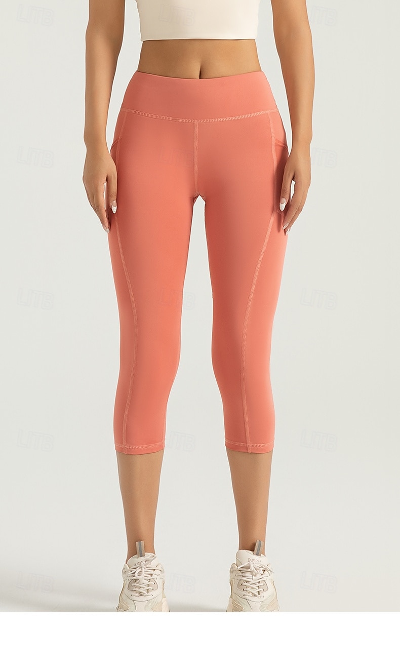 Women's Gym Shorts Yoga Shorts Workout Shorts Side Pockets Butt Lift Tummy Control High Waist Pilates Gym Workout Workout Capri Leggings Solid Color Dark Pink Black Pink Spandex Sports Activewear 2026 - $25.99 –P9