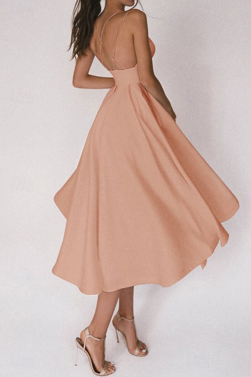 Per donna Abito Midi Abito Bianco Abito da laurea Abito Sottoveste Moda Compleanno Laurea Uscire Vestibilità regolare Semplice Senza Maniche Spalline sottili Nero Bianco Rosso Verde Estate del 2025 a $32.99 –P15