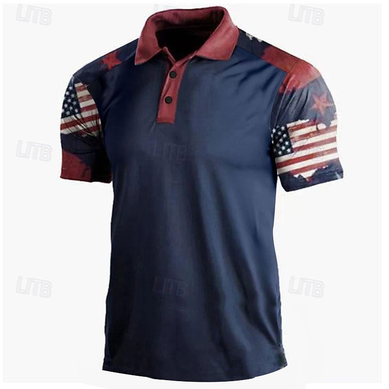 Bărbați Steagul american Veteranii Tricouri polo Cămașă de golf Manșon scurt Tricouri de polo Cămăși cu guler Casual Haine de strada Îmbrăcăminte de vacanță Ținute de petrecere Nasturi Imprimare 3D 2025 - $22.99 –P6