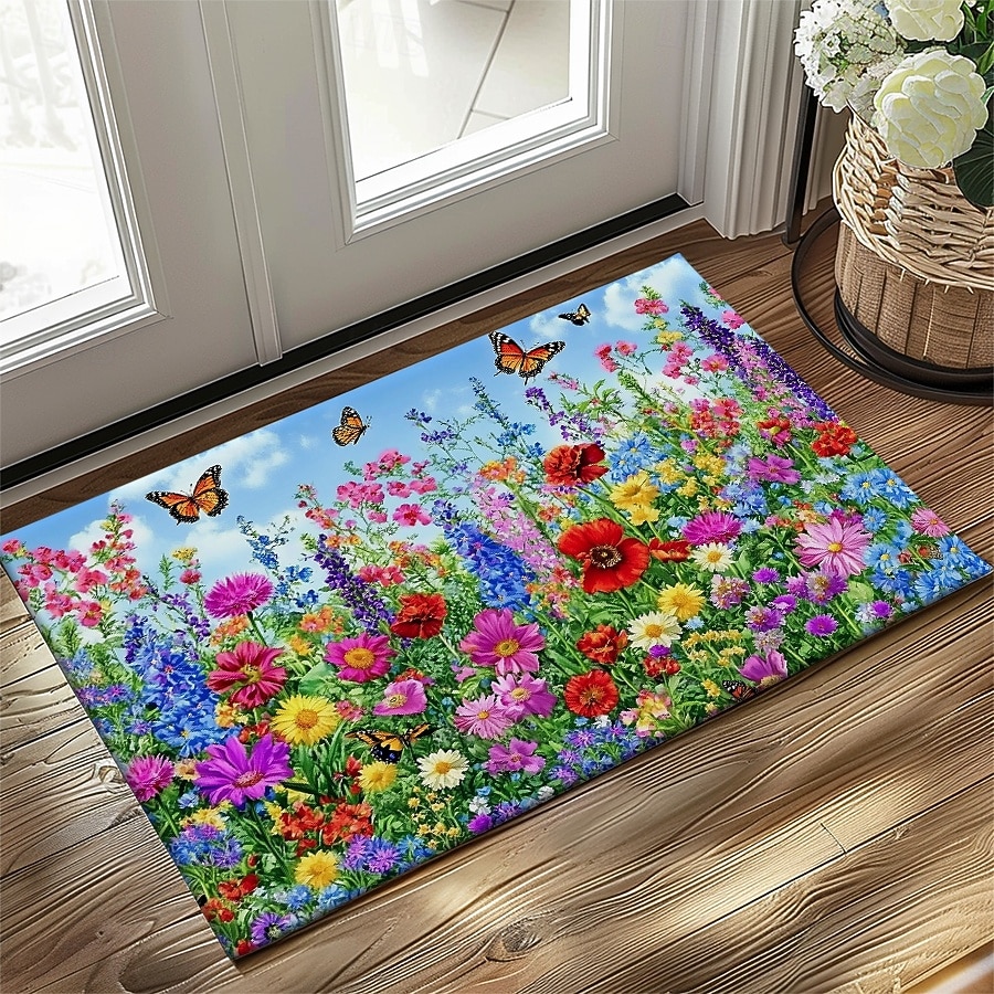Floral Doormat Kitchen Mat Floor Mat Non-Slip Area Rug Oil Proof Rug Indoor Outdoor Mat Bedroom Decor Bathroom Mat Entrance Rug Spring Summer 2026 - $15.49 –P3