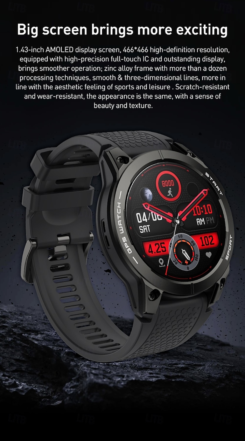 696 S53 Smart Watch Fitness Tracker ECG PPG Bluetooth Belherinnering Android iOS IP67 48mm 1,43 2025 - $99.99 –P3
