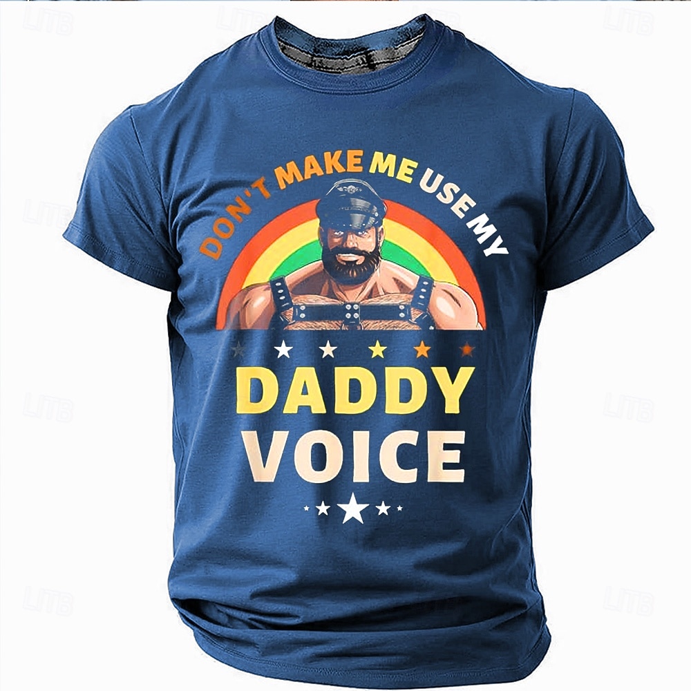 2025年 メンズ面白いショートスリーブTシャツ 'ダディボイスを使わせないで' グラフィックTシャツ  コレクション – $17.99 –P3