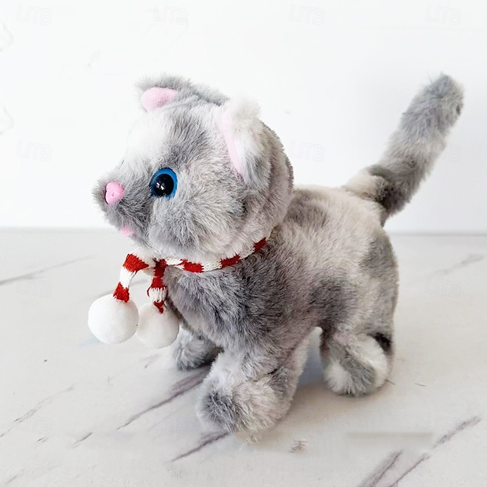 Plush Cat Stuffed Animal Interactive Cat Robot Robotic Cat Barking Meow Kitten Touch Control Electronic Pet Robot Kitty Toy Animated Cat for Girl Baby Kid 2025 - $23.99 –P11