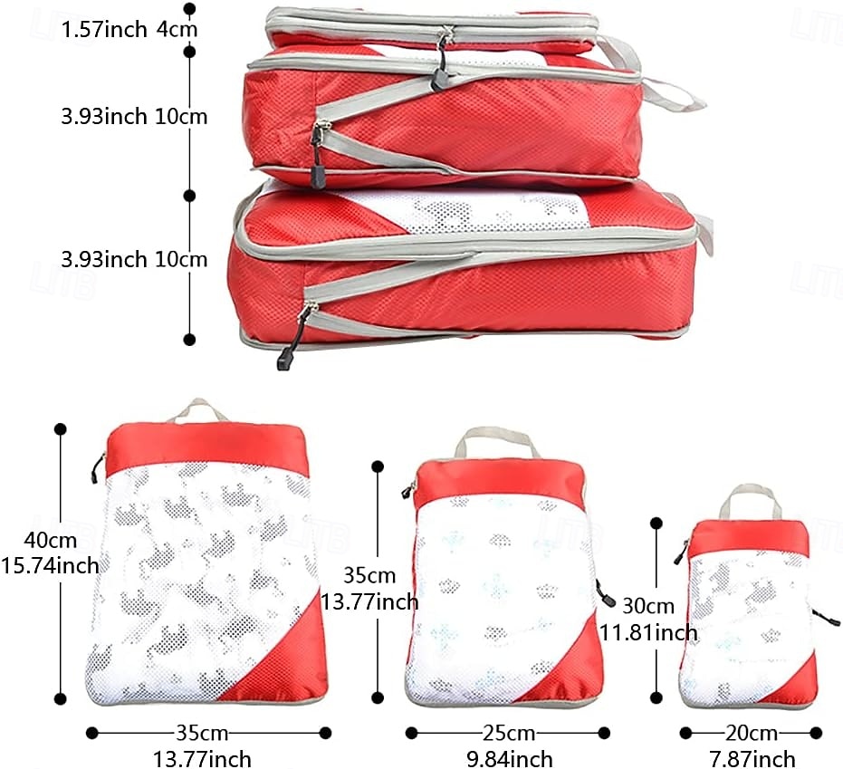 3-Piece Compression Packing Cubes Set for Travel Luggage Storage and Organizer, Mesh Zippered Expanding Storage Bags Set 2025 - $26.99 –P3