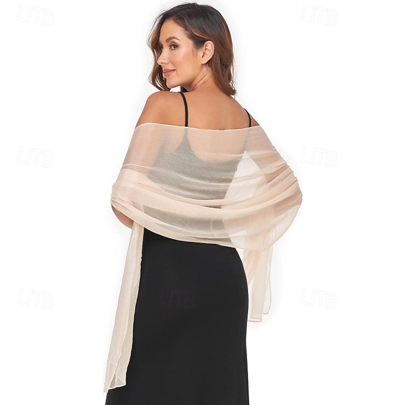 Damesomslag Elegant Mouwloos Polyester Bruiloftsomslagen Met Pure Kleur Voor Feest Lente zomer 2025 - $7.99 –P3