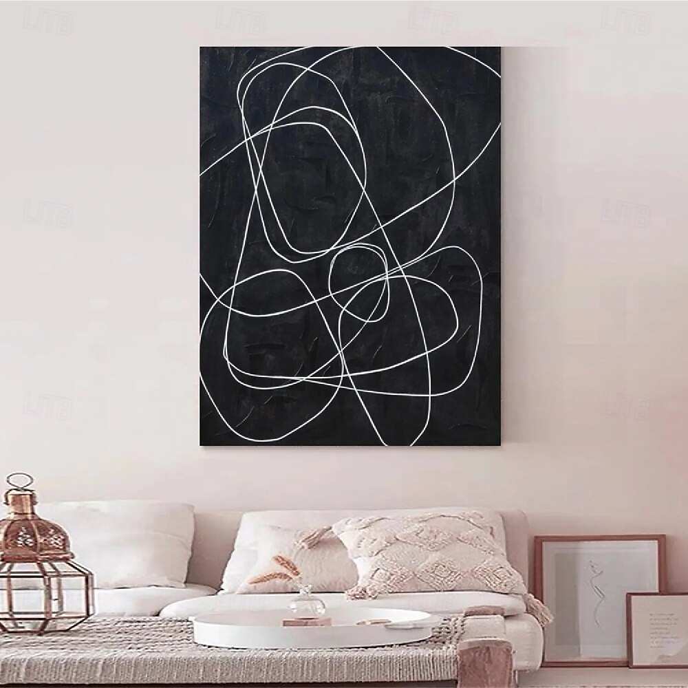 großes Ölgemälde handgemalt schwarz 3D strukturierte abstrakte Malerei handgemalt abstrakte Ölgemälde moderne Wandkunst Dekoration Kunst 2025 - $125.99 –P5
