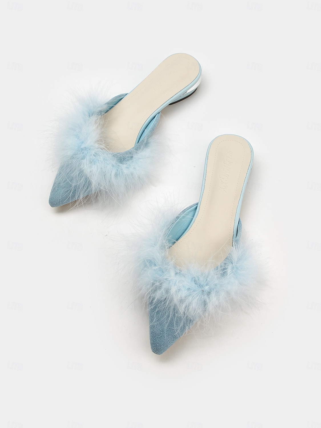 weiße, flauschige Pantoletten mit spitzer Spitze – gemütliche Slipper aus Kunstfell für lässig-schicke Outfits 2025 - $26.99 –P1